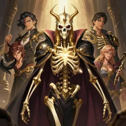 ossarion the skeleton king, by guweiz and wlop and ilya kuvshinov and artgerm, aesthetic, gorgeous, stunning, alluring, attractive, artstation, deviantart, pinterest, digital art