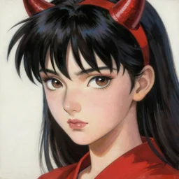 prompt : woman devil soft light painted by james jean and katsuhiro otomo and erik jones, inspired by akira anime, smooth face feature, intricate oil painting, high detail illustration, sharp high detail, manga and anime 1 9 9 9