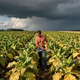 ted cruz shirtless laboring in a tobacco field