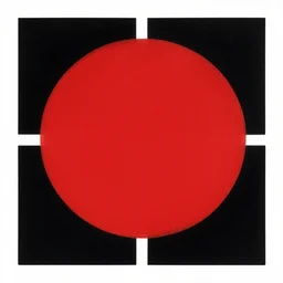 one red circle, 2 black squares