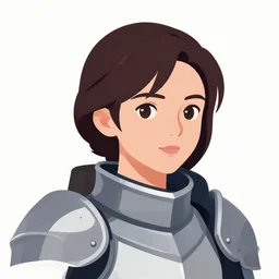 head and shoulders portrait of a female knight. clean cel shaded vector art. shutterstock. behance hd by lois van baarle, artgerm, helen huang, by makoto shinkai and ilya kuvshinov, rossdraws, illustration, art by ilya kuvshinov