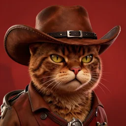 highly detailed portrait of brown cat wearing a cowboy hat, determined. red dead redemption art, unreal engine, fantasy art by greg rutkowski