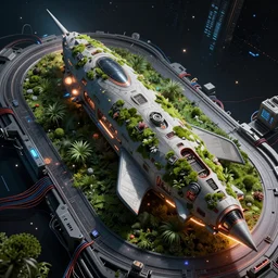 an intricate concept art illustration of an undergrowth rocket ship in the space pad, computer wires, digital art, photorealistic movie still, style ivan talavera and artgerm, radiant lighting, hyper realistic, photorealistic, octane render, trending on artstation, cgsociety, cinematic light, 8 k