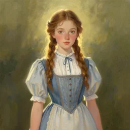aerith gainsborough in cottagecore dress, portrait, illustration, rim light, top light, perfectly shaded, soft painting, art by krenz cushart and wenjun lin