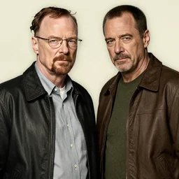 walter white next to gustavo fring, in the style of greg rutowski, hyper detailed