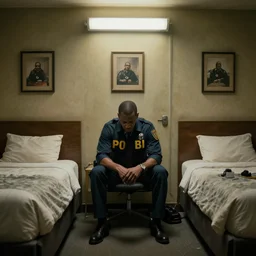 depressed fbi agent in a run down motel room, beksinski, wayne barlowe, very coherent symmetrical artwork, cinematic, hyper realism, high detail, octane render, 8 k