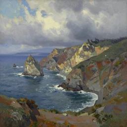 beautiful oil painting of marin headlands by olof krans