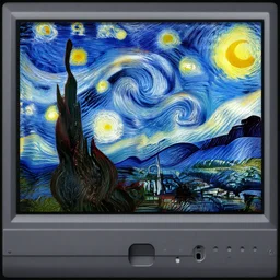a winamp skin in the style of Van Gogh
