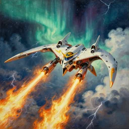 a detailed profile painting of star fox arwing space fight. cinematic sci-fi poster. laser beams, fire, flames, accurate anatomy portrait symmetrical and science fiction theme with lightning, aurora lighting clouds and stars. Clean and minimal design by beksinski carl spitzweg giger and tuomas korpi. baroque elements. baroque element. intricate artwork by caravaggio. Oil painting. Trending on artstation. 8k
