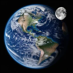 view of earth from space being struck by the moon, art by mark cooper, 8 k, hyper detailed, hdr, intricate, masterpiece