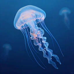detailed jellyfish, blue tones, underwater, full frame, highly detailed, digital painting, artstation, concept art, smooth, sharp focus, illustration, art greg rutkowski and alphonse mucha