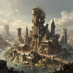 steam punk city, concept art