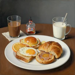 surreal surrealism surrealist painting of a delicious breakfast