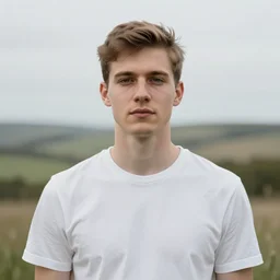a photo portrait of a young Scottish man facing the camera, centred, upper body, 8k, high quality, flickr