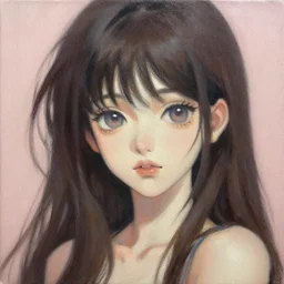 y 2 k anime girl, oil on canvas