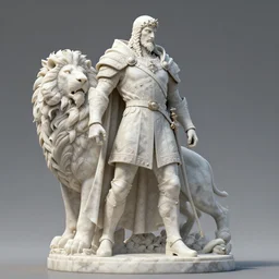 a life size marble sculpture of king richard the lionhearted as an elden ring boss, epic anime fantasy, 8 k, volumetric lighting, smooth, highly detailed, digital illustration, octane render, art by jeong seon and greg rutkowsi, artstation