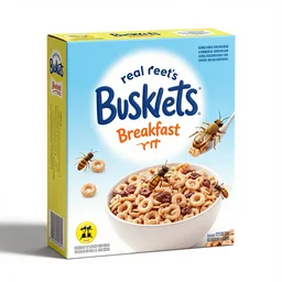 real insects brand breakfast cereal box design