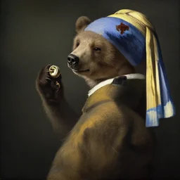 a young bear with a perl, by johannes vermeer