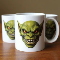 3 d mug of a troll face on a mug