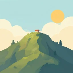 mountaintop flat vector a storybook illustration trending on artstation