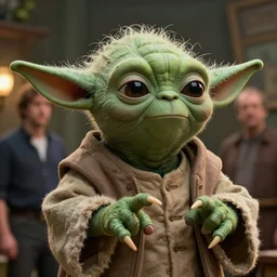 a green danny devito!!!! with ( ( yoda ) ) ears greg rutkowski and jason chan highly detailed, cinematic lighting, octane render, unreal engine lumen, very coherent. cinematic, hyper realism, high detail, octane render, 8 k