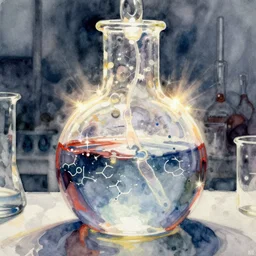 chemistry boiling liquid, intricate watercolor illustration by john singer sargent