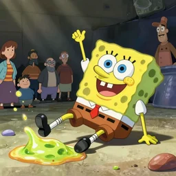 beautiful anime of spongebob tripping on acid, by sherree valentine daines, peter mohrbacher, alice neel, donato giancola, mike winkelmann, laurie greasley. trending on artstation, 8 k, masterpiece, graffiti, fine detail, full of color, intricate detail, golden ratio illustration, face detail