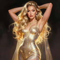 portrait of apex legends gigi hadid, intricate, elegant, glowing lights, highly detailed, digital painting, artstation, glamor pose, concept art, smooth, sharp focus, illustration, art by artgerm and greg rutkowski, artey freytag