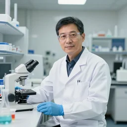 photo where a scientist appears in a laboratory