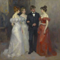 an expressive oil painting of promen