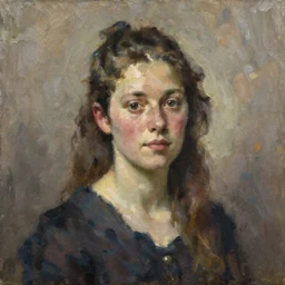 portrait of a nervian woman ( 3 5 ) from the the netherlands, an oil painting by ross tran and thomas kincade