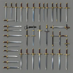 top down game art, sprite sheet, swords
