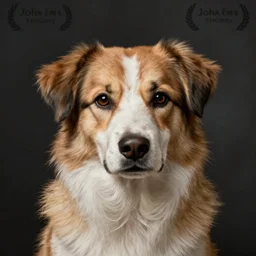 Portrait of dog, fine art, made by John emms