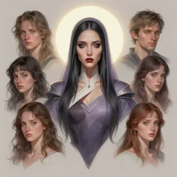 asymmetrical bust portrait concept art by hsiao ron chen and thomas blackshear, maya ali as neo - gothic empire sorcerer, light halo, matte painting, extremely emotional, pastel colours, realistic shaded lighting poster by artgerm, lawren harris, eve ventrue, magali villeneuve, jeremy lipkin, rob rey, christophe vacher