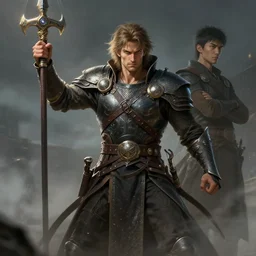 karl franz wielding ghal maraz, by cedric peyravernay and feng zhu, highly detailed, excellent composition, cinematic concept art, dramatic lighting, trending on artstation