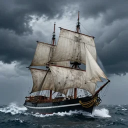 old sail ship riding out a massive storm, photo realism 9 0 0 x 1 2 0 0