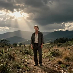 wide shot of brad pitt in torrent de pareis