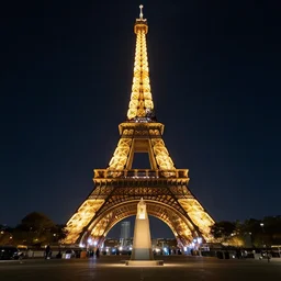award winning photo of paris at night, realistic photo