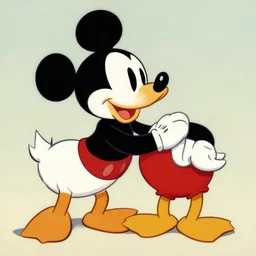 donald duck knock out by mickey mouse, vintage disney