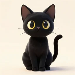 cute, full body, female, anime style, a salem black cat girl, beautiful lighting, large eyes, sharp focus, simple background, creative