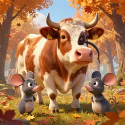 epic professional digital art of (🐄) !🐭! !🍁!, best on artstation, cgsociety, wlop, cosmic, epic, stunning, gorgeous, much detail, much wow, masterpiece