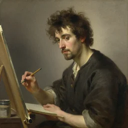 attractive random male, painting by rembrandt