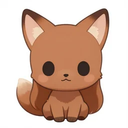 detailed render of chibi style brown skinned nekomimi, fox ears, cute character design, pixiv context winner, clear clean design, minimalist