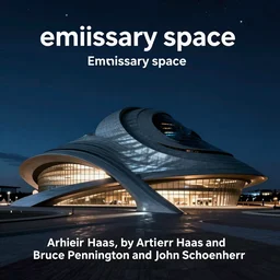 emissary space by arthur haas and bruce pennington and john schoenherr, cinematic matte painting, zaha hadid building, photo realism, dark color palate, blue hour stars, james turrell,