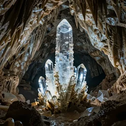 an highly realistic picture of a crystal cave, trending on cgsociety, rendered by octane, hyperdetailed, 8 k resolution
