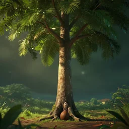of the coco tree ( of the coco tree ),, silly, cartoon, symmetric, dynamics lighting, cinematic,