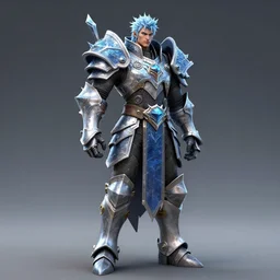 4 k unreal engine render of garen wearing frozen lich king's armor with frostmourne ultra details full body full background digital art