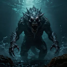 Scary sea monster, ominous photo, mystery, horror, by Guillermo del toro, trending on artstation, HDR, 8k