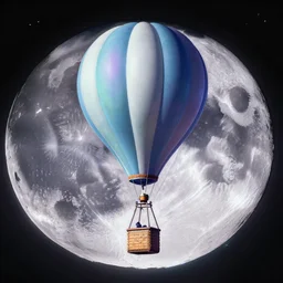 baloon on the moon, vaporwave, dreamlike