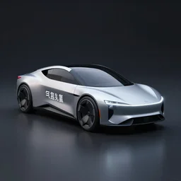 realistic product photo of futuristic hydrogen car, only single car, hydrogen text written on car, dark smooth background, very sharp focus, 3 d octane render, very hyper realistic, highly detailed, fantasy art station